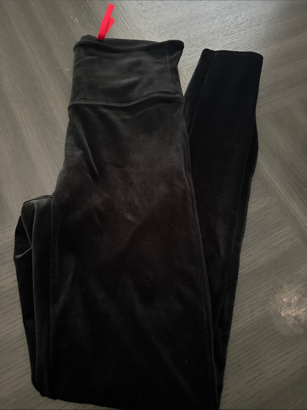 SPANX Black Velvet High-Waist Leggings